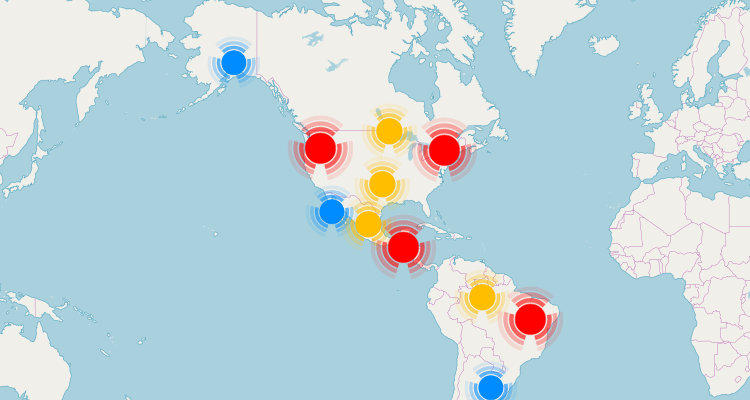 Map of Nespresso outlet locations