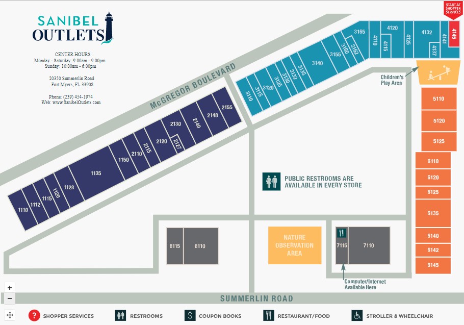 Outlet centre in Fort Myers, FL - Sanibel Outlets - 40 stores | Outlets Zone