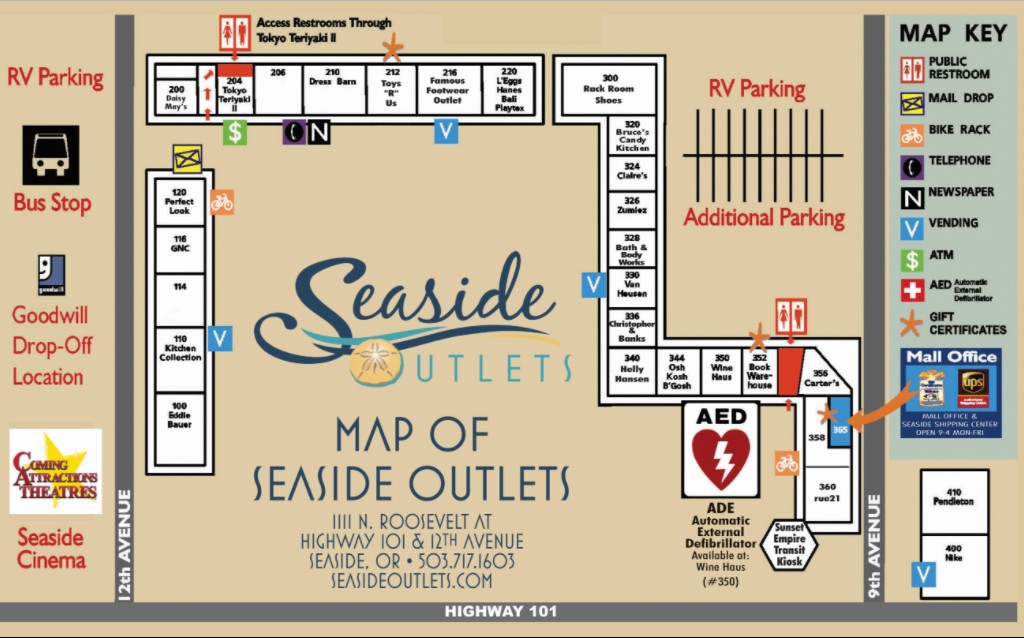 Outlet centre in Seaside, OR - Seaside Outlets - 27 stores | Outlets Zone