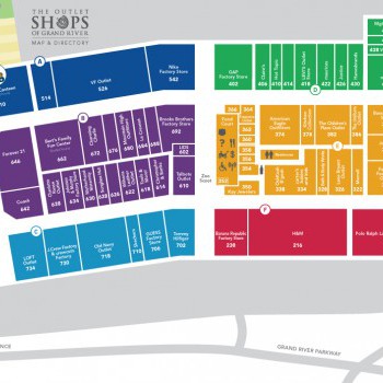 The Outlet Shops of Grand River stores plan